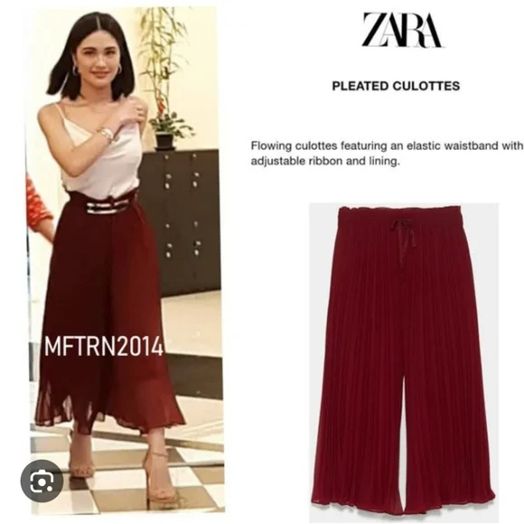 Pleated store culottes zara